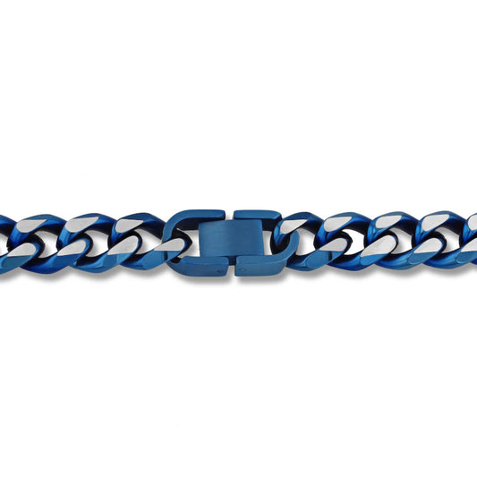 Chain Necklace Solid Stainless Steel & Blue Ion Plating 24"